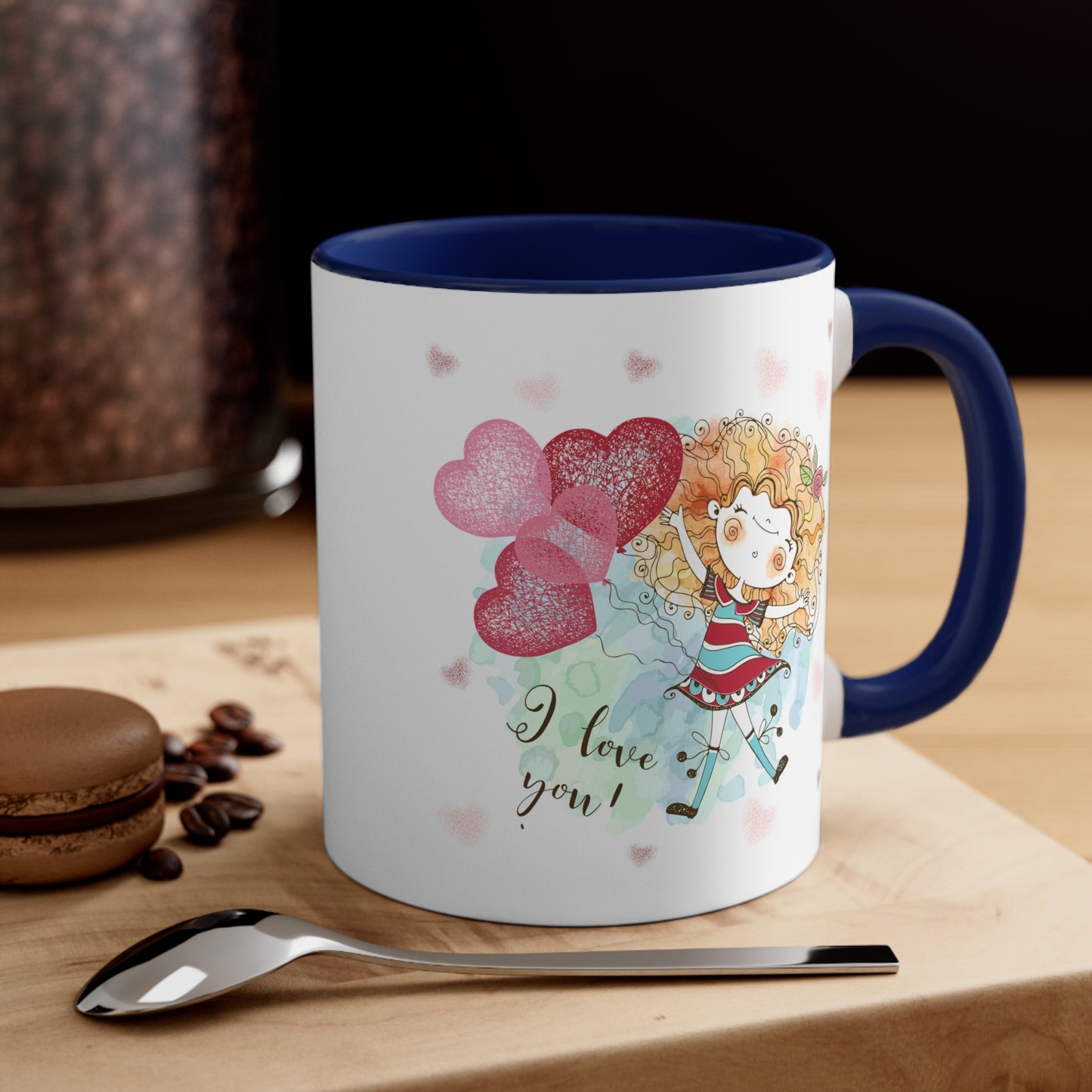 I Love You Mug, I Love you Valentine Mug,  I Love You Valentine Mug for Boyfriend, White Two-Tone Ceramic Coffee Mug 11oz