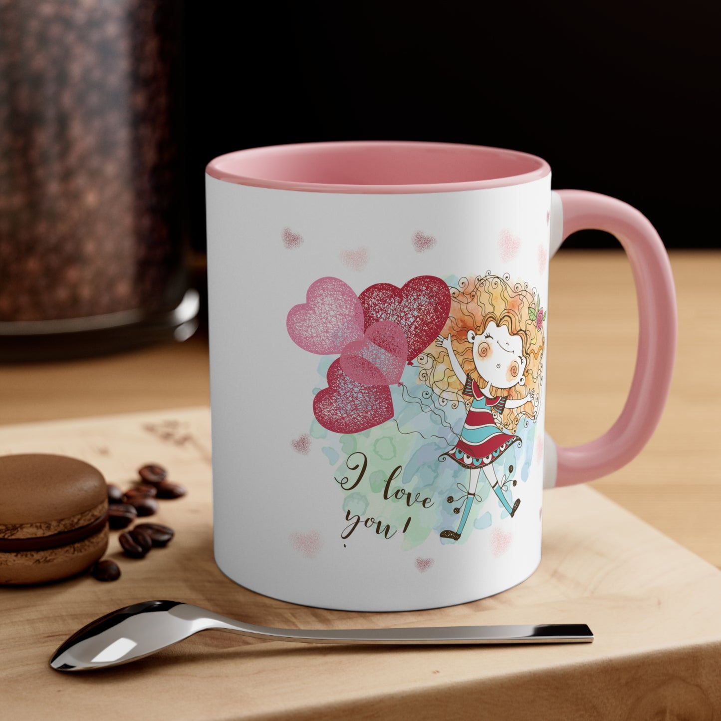 I Love You Mug, I Love you Valentine Mug,  I Love You Valentine Mug for Boyfriend, White Two-Tone Ceramic Coffee Mug 11oz