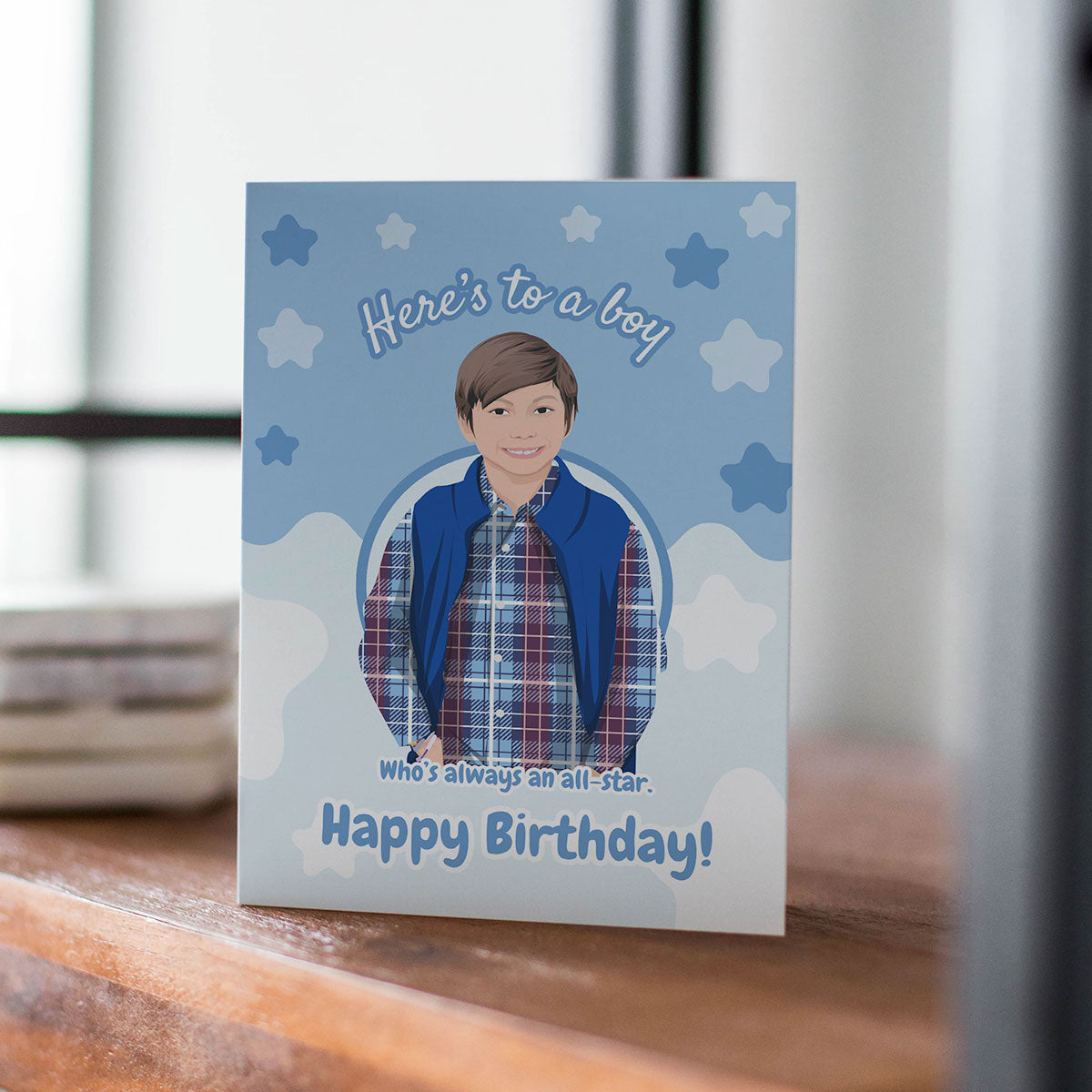 Personalized Hand-Drawn Birthday Boy Card