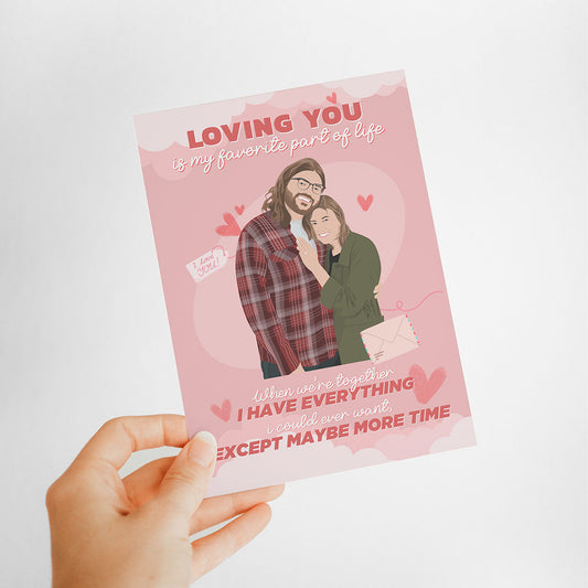 Custom "Loving You" Valentines Day Card Personalized with Your Hand-Drawn Portrait.
