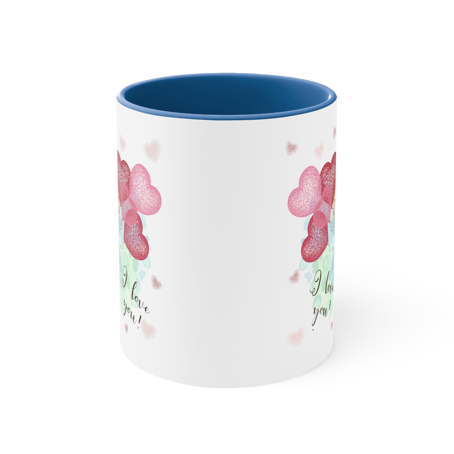 I Love You Mug, I Love you Valentine Mug,  I Love You Valentine Mug for Boyfriend, White Two-Tone Ceramic Coffee Mug 11oz