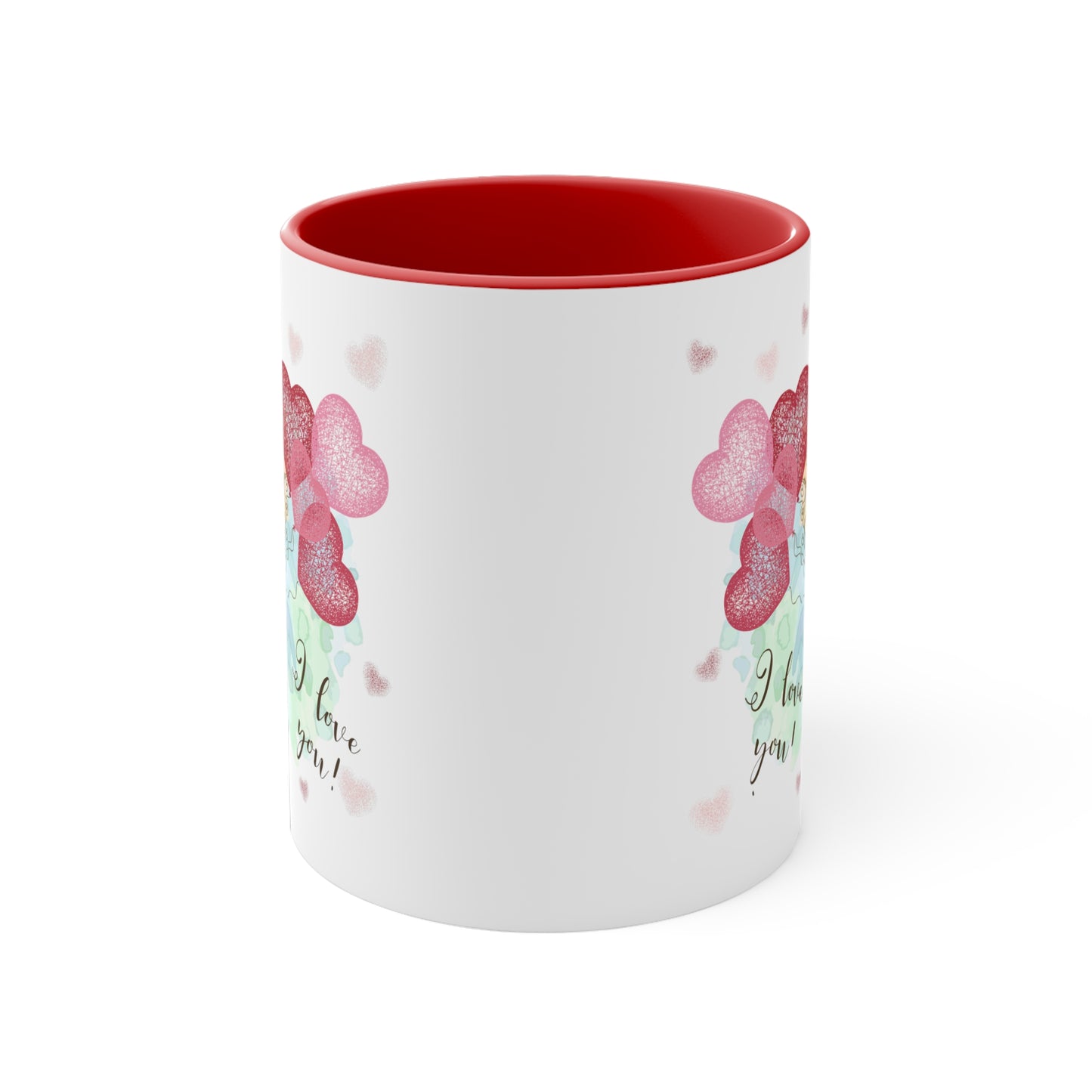 I Love You Mug, I Love you Valentine Mug,  I Love You Valentine Mug for Boyfriend, White Two-Tone Ceramic Coffee Mug 11oz
