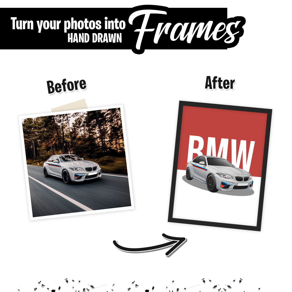 Custom Cartoonized Photo Car Portrait
