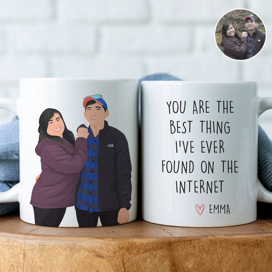 Custom Best Thing On The Internet Coffee Mug Personalized with Your Hand-Drawn Portrait