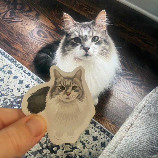 Custom Hand Painted Cat Portrait Stickers