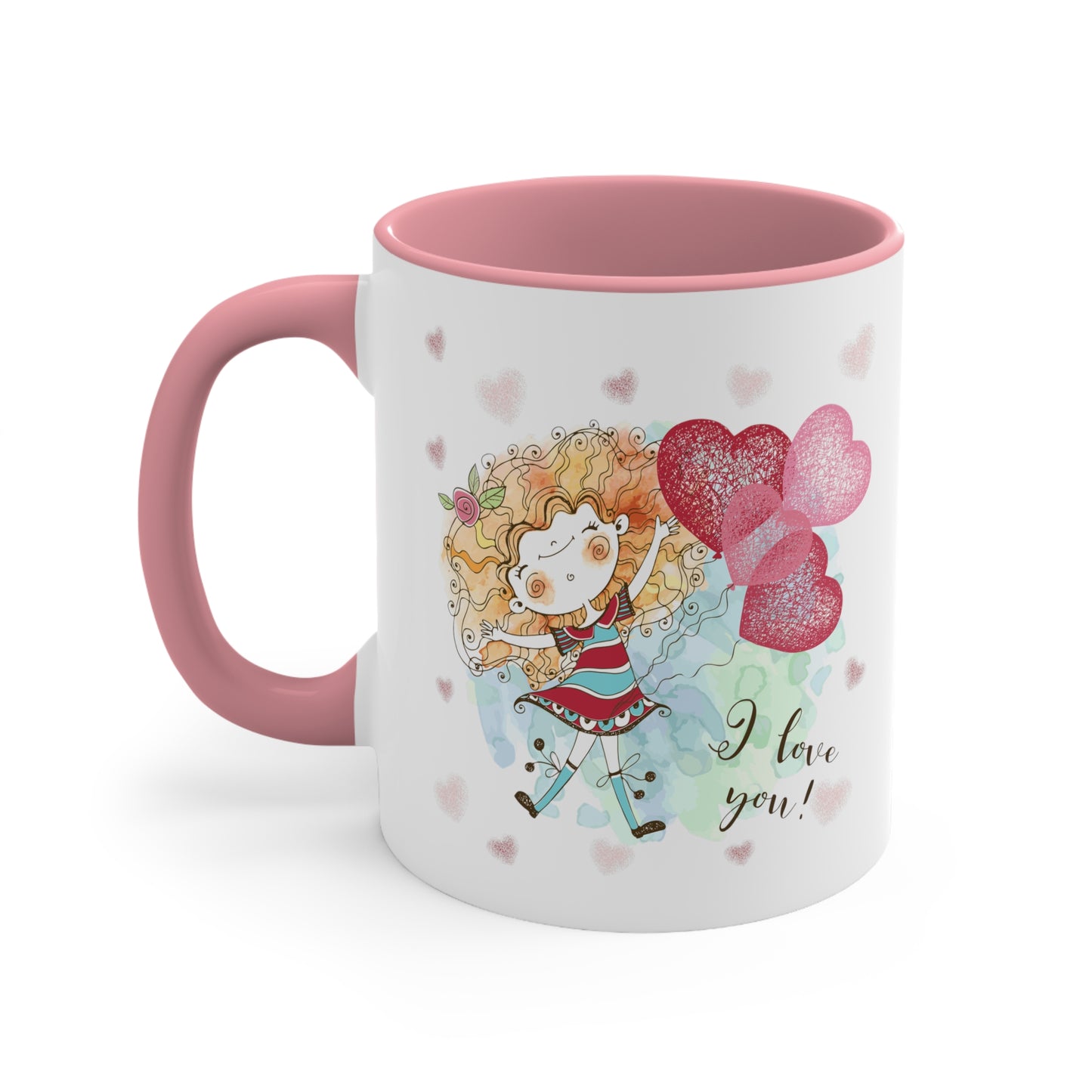 I Love You Mug, I Love you Valentine Mug,  I Love You Valentine Mug for Boyfriend, White Two-Tone Ceramic Coffee Mug 11oz