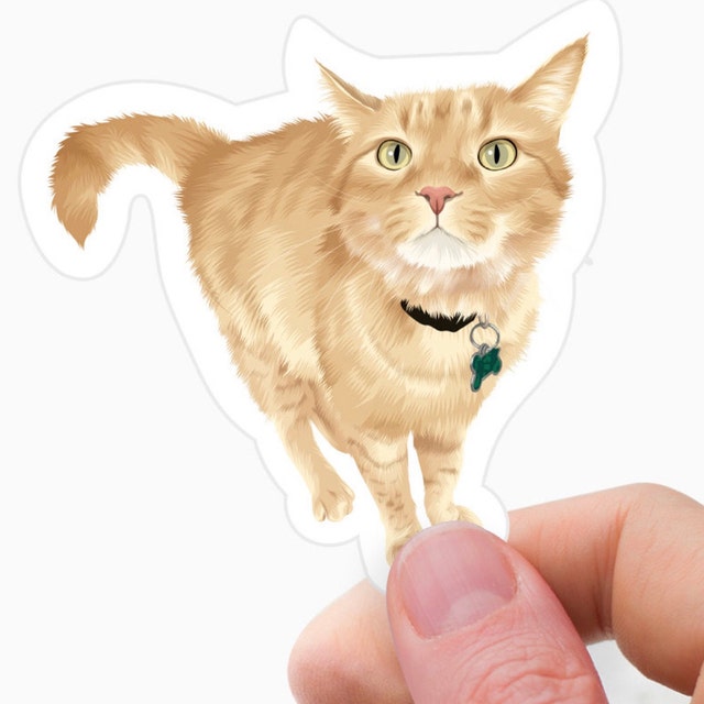 Custom Hand Painted Cat Portrait Stickers