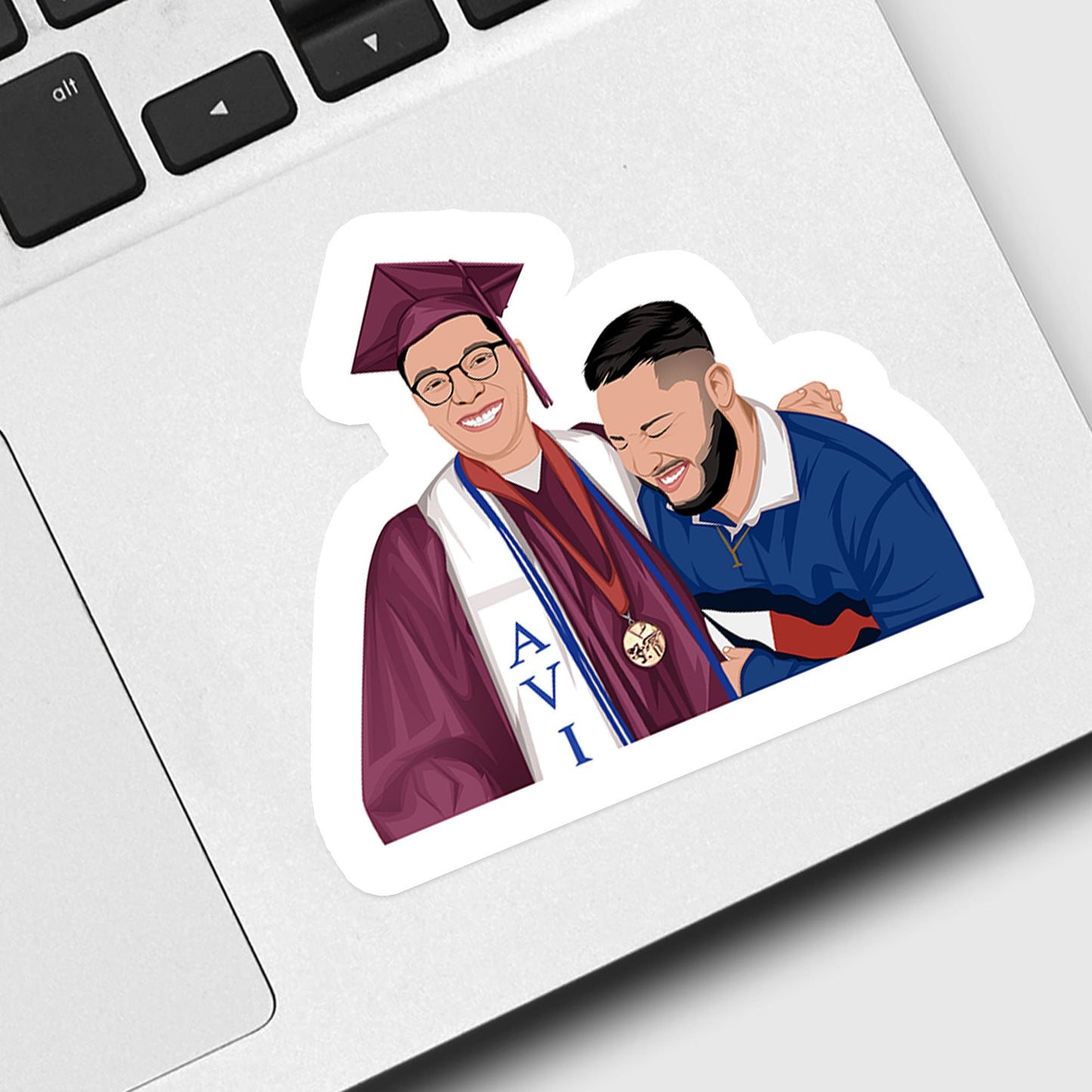 Custom Hand-Drawn Graduation Photo Stickers