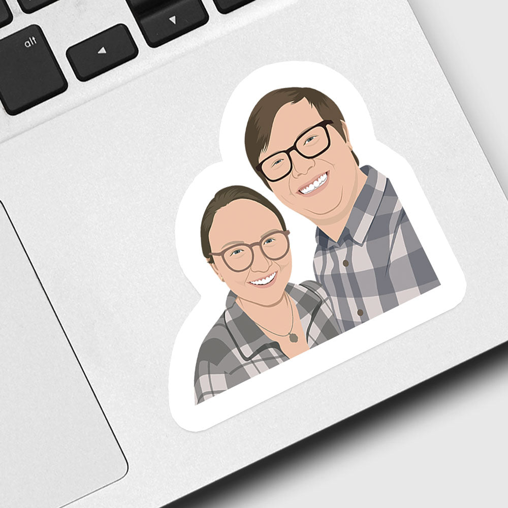 Custom BF GF BAE Hand-Drawn Couple Stickers