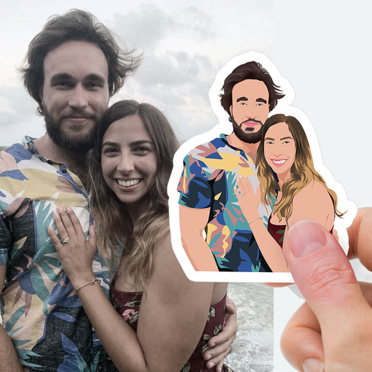 Custom BF GF BAE Hand-Drawn Couple Stickers