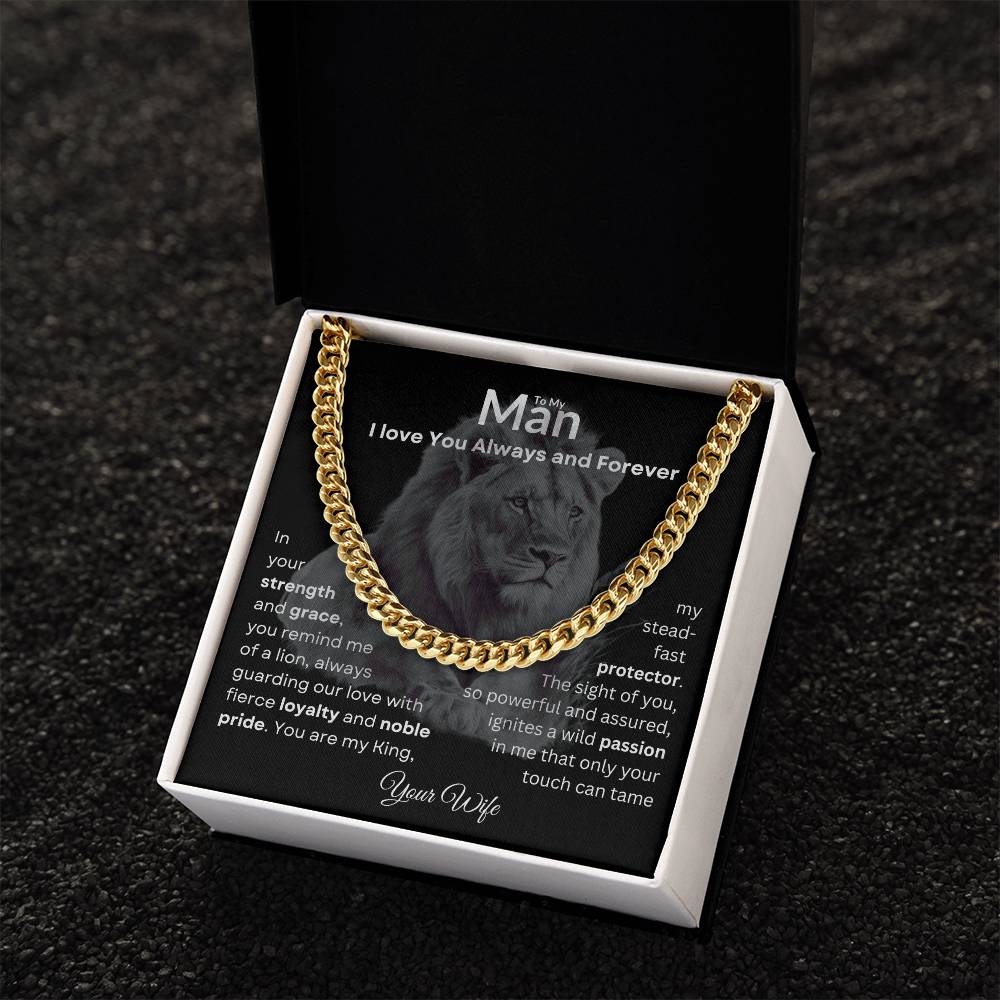 To My Man Cuban Link Chain - Wild Passion Only You Can Tame