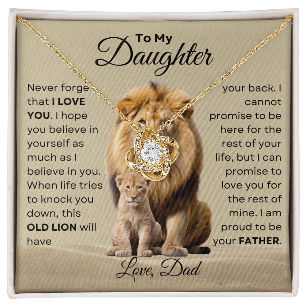 To My Daughter - This Old Lion Love Knot Necklace