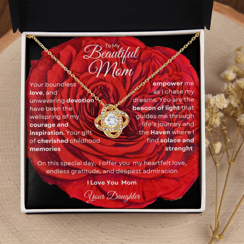 Love Knot Necklace For Mom - Wellspring Of Courage And Inspiration