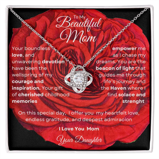 Love Knot Necklace For Mom - Wellspring Of Courage And Inspiration