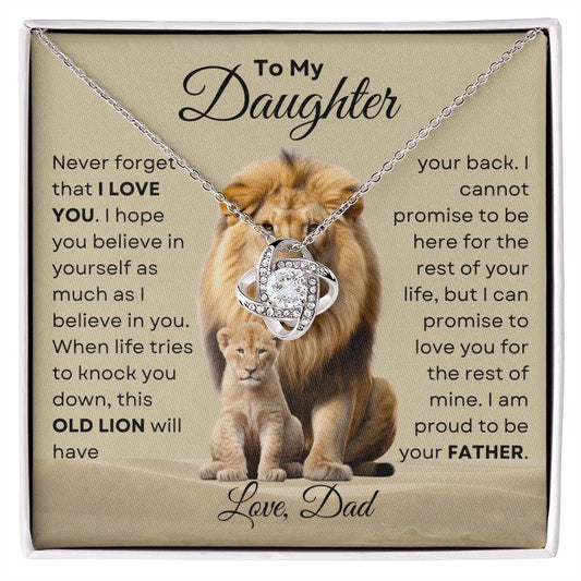 To My Daughter - This Old Lion Love Knot Necklace
