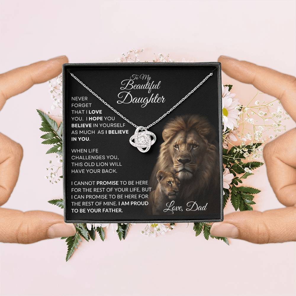 To My Beautiful Daughter - This Old Lion Love Knot Necklace