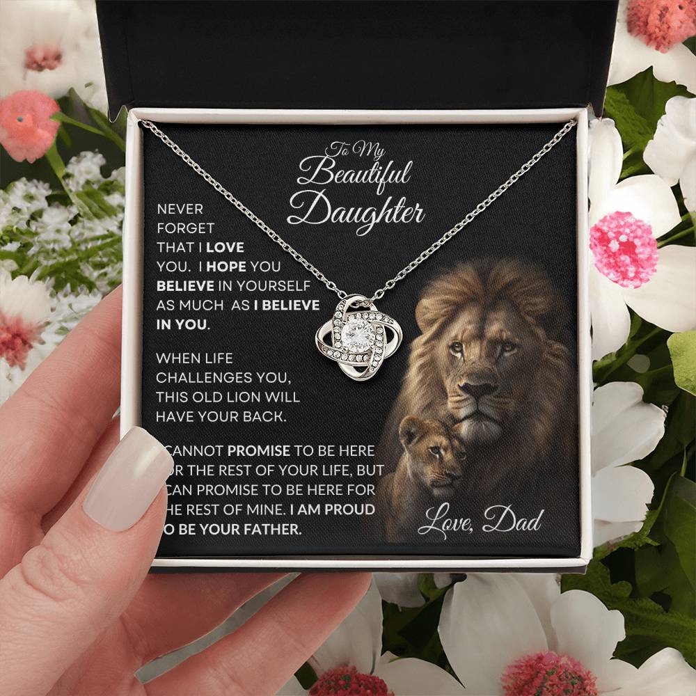 To My Beautiful Daughter - This Old Lion Love Knot Necklace