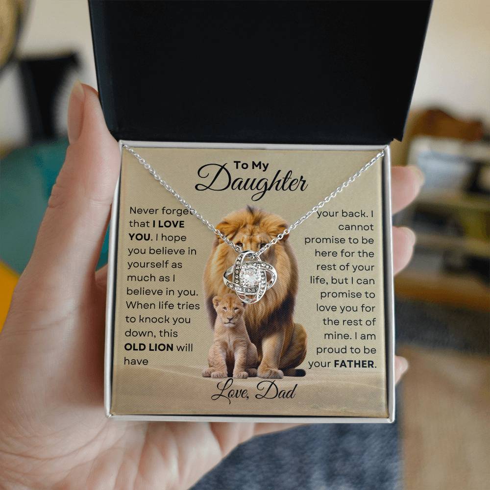 To My Daughter - This Old Lion Love Knot Necklace