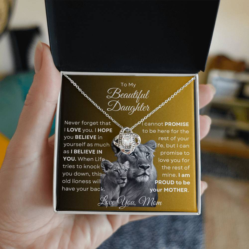 To My Beautiful Daughter - This Old Lioness Love Knot Necklace 2