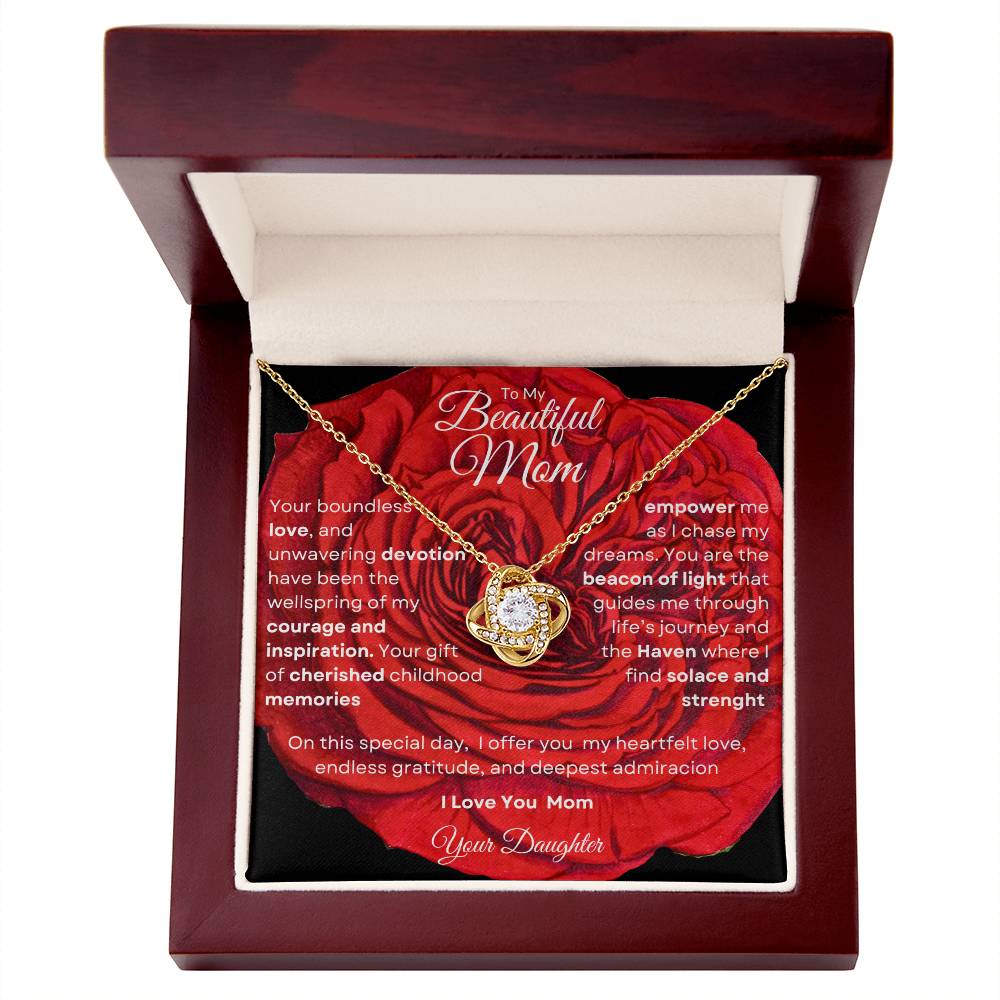 Love Knot Necklace For Mom - Wellspring Of Courage And Inspiration