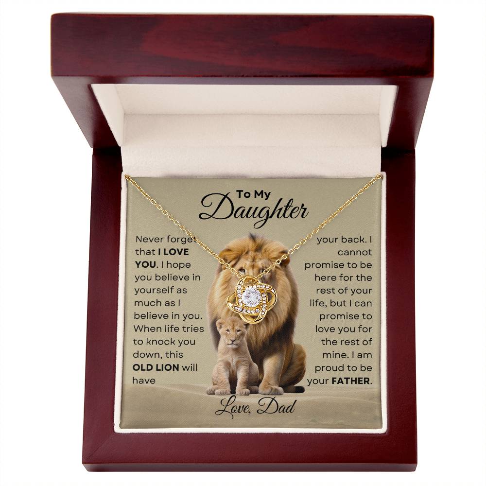 To My Daughter - This Old Lion Love Knot Necklace