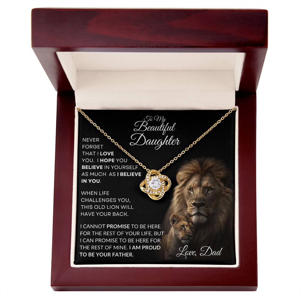 To My Beautiful Daughter - This Old Lion Love Knot Necklace