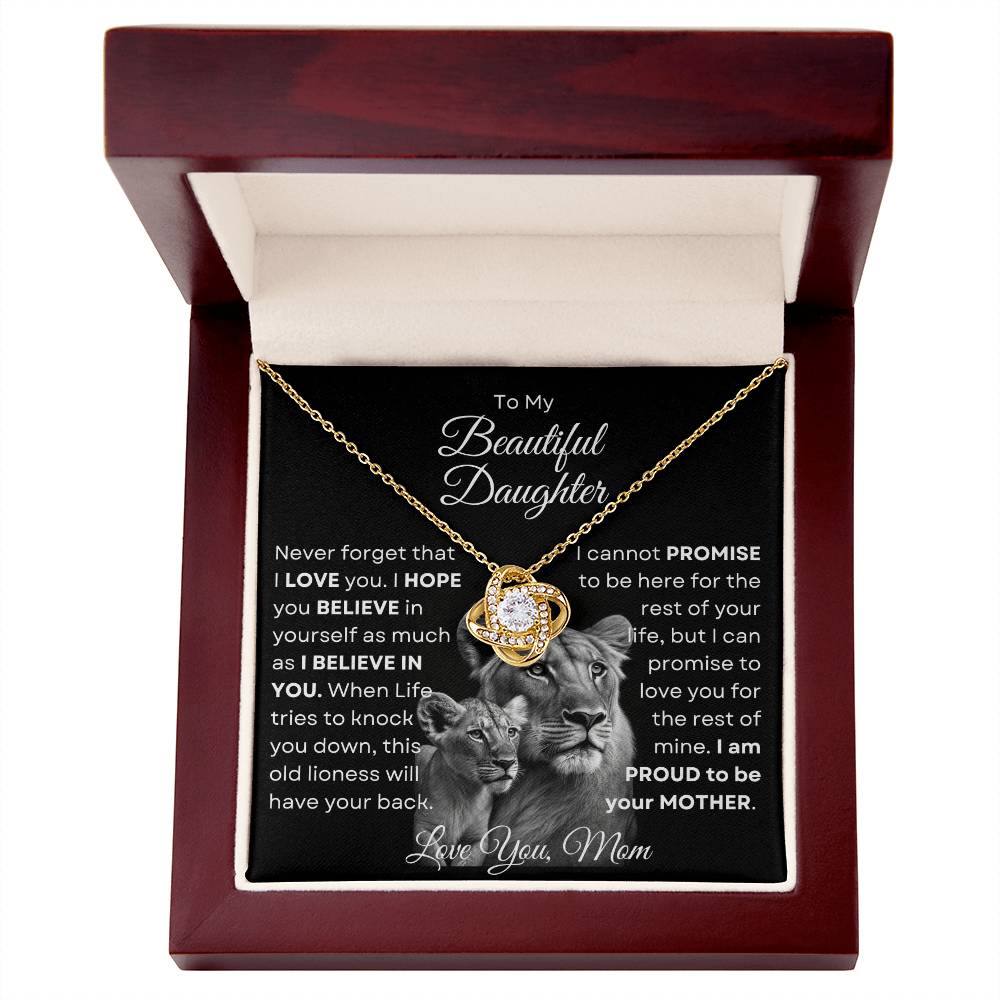 To My Beautiful Daughter - This Old Lioness Love Knot Necklace