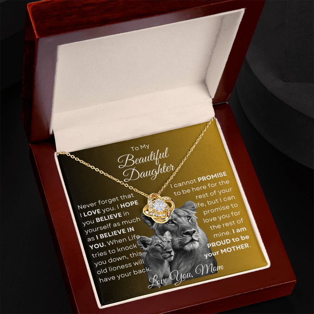 To My Beautiful Daughter - This Old Lioness Love Knot Necklace 2