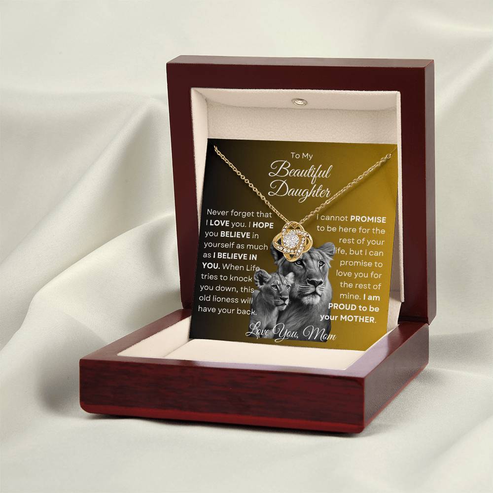To My Beautiful Daughter - This Old Lioness Love Knot Necklace 2