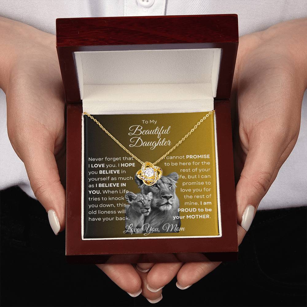 To My Beautiful Daughter - This Old Lioness Love Knot Necklace 2
