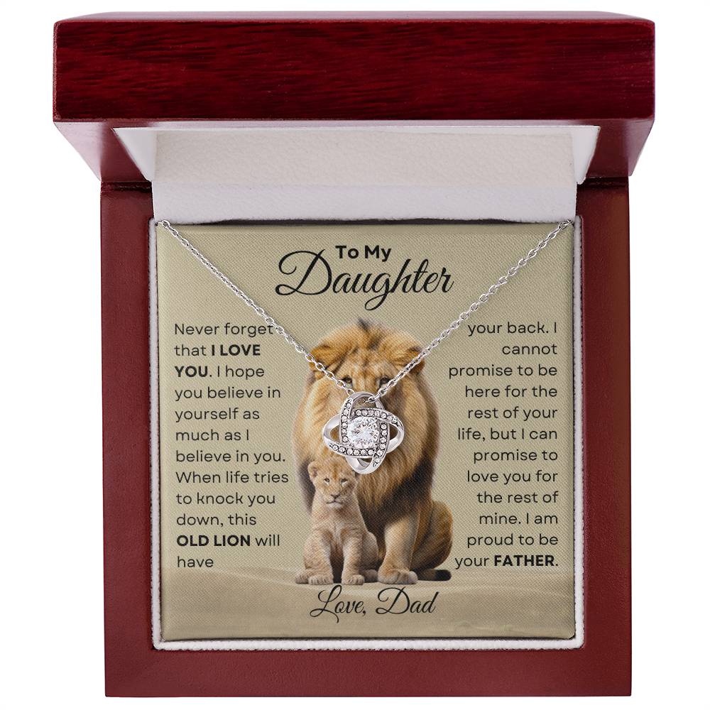 To My Daughter - This Old Lion Love Knot Necklace