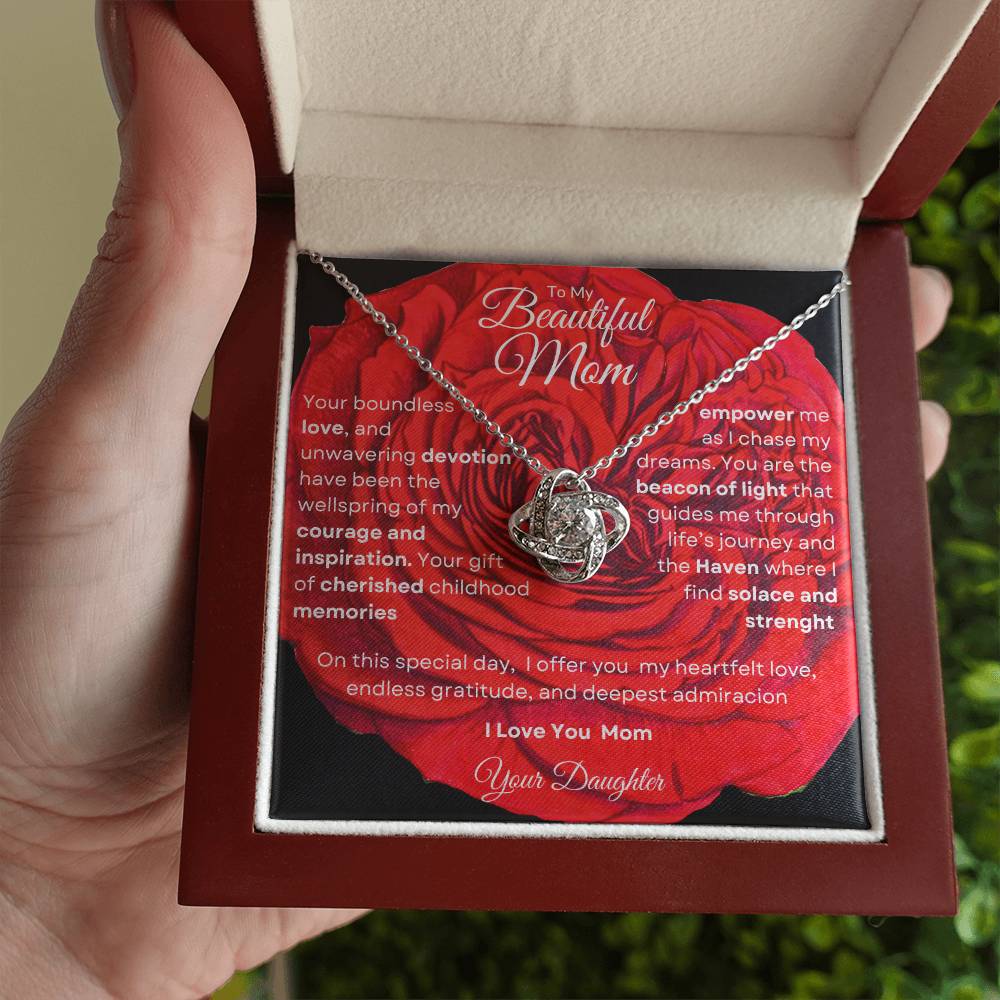 Love Knot Necklace For Mom - Wellspring Of Courage And Inspiration