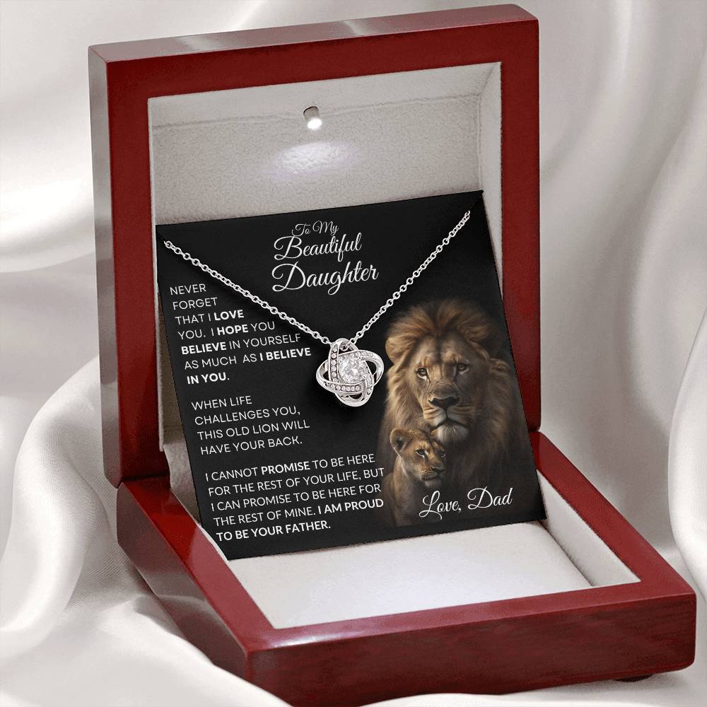 To My Beautiful Daughter - This Old Lion Love Knot Necklace