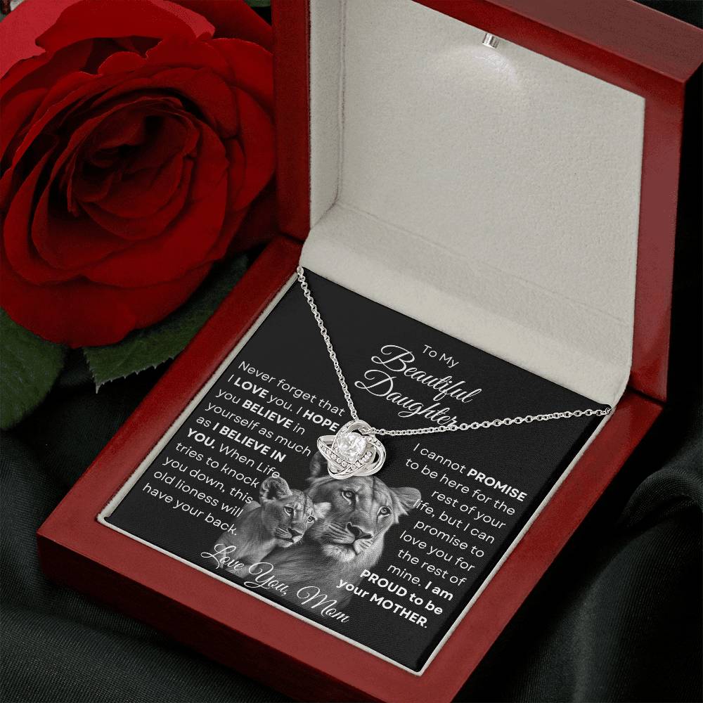 To My Beautiful Daughter - This Old Lioness Love Knot Necklace