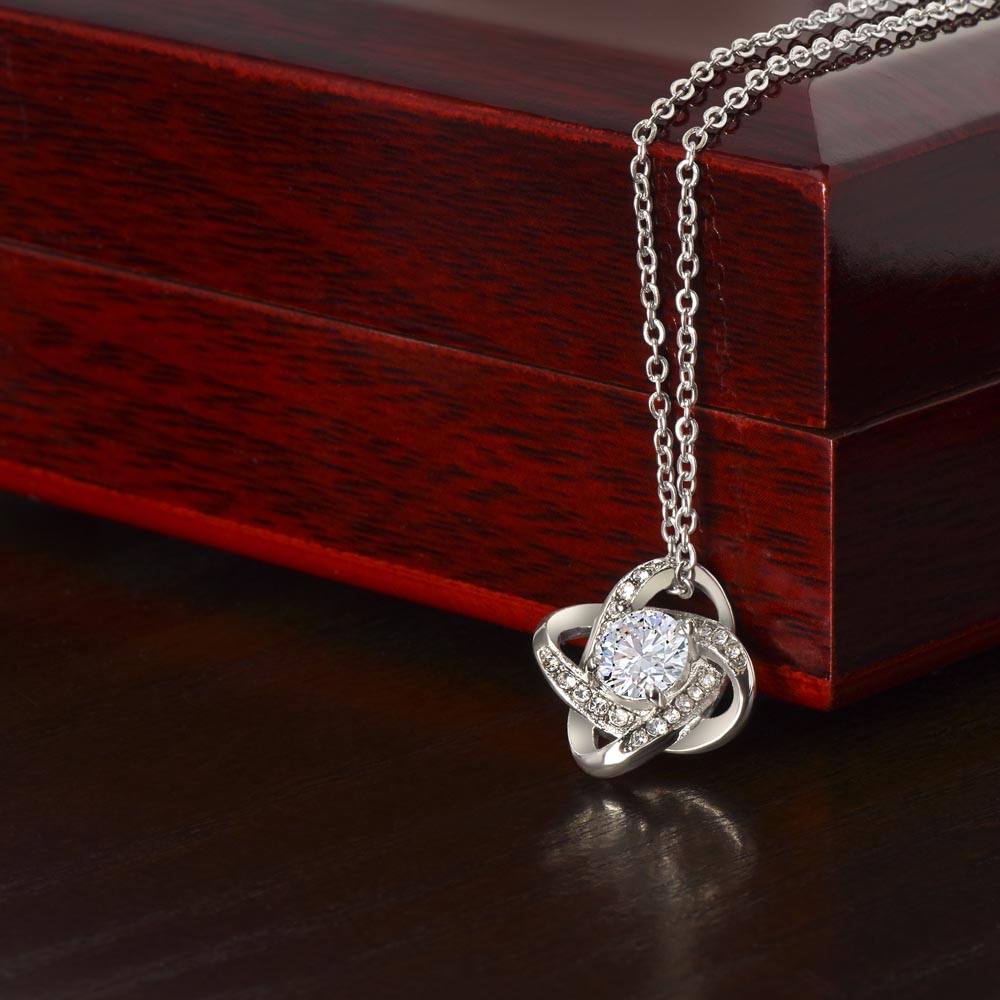 To My Beautiful Mom Love Knot Necklace - My Beacon Of Light
