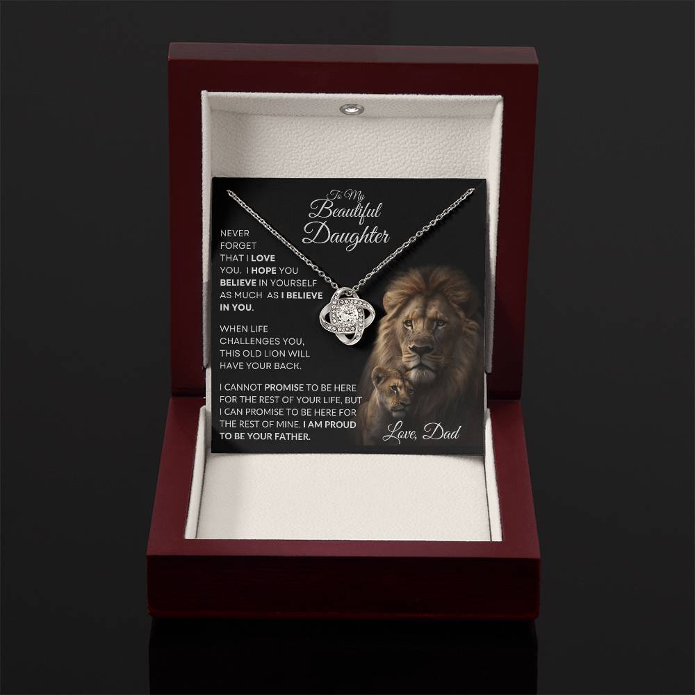 To My Beautiful Daughter - This Old Lion Love Knot Necklace