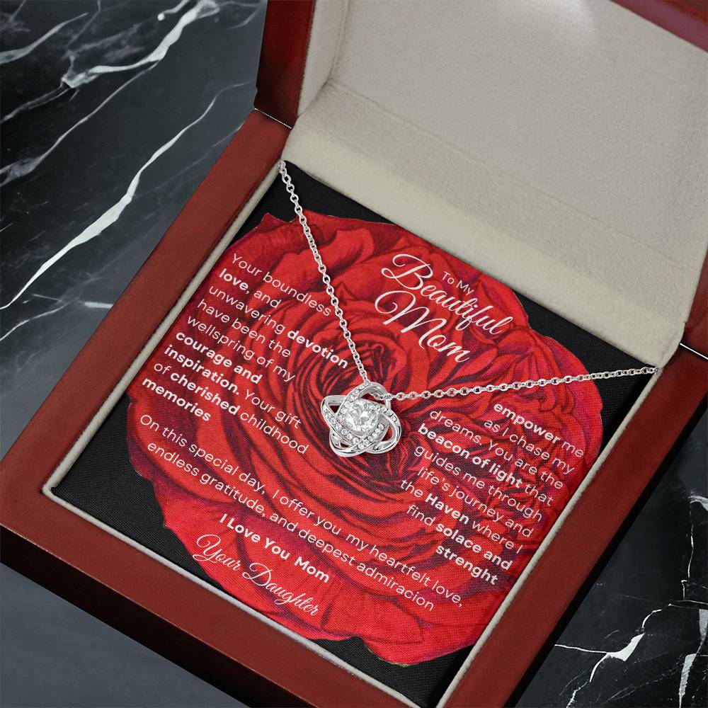 Love Knot Necklace For Mom - Wellspring Of Courage And Inspiration