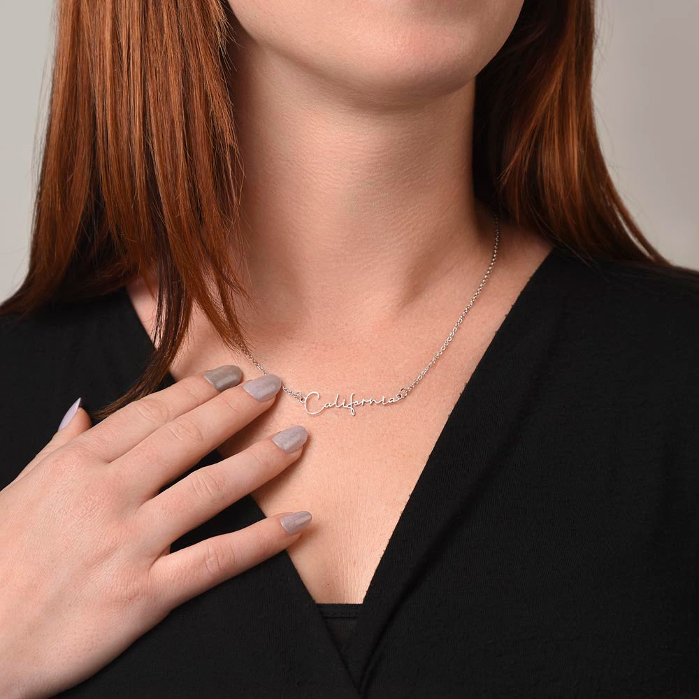 To My Amazing Daughter - Personalized Signature Style Name Necklace 2