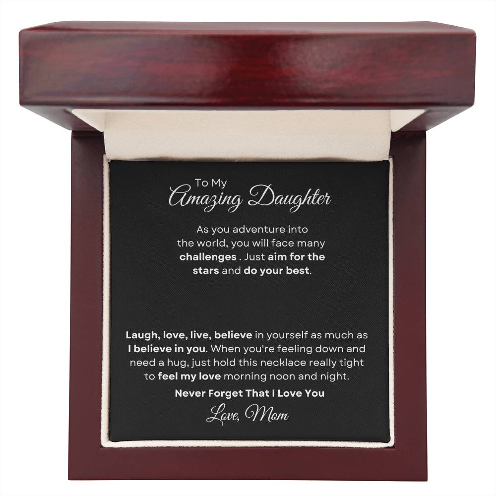 To My Amazing Daughter - Personalized Signature Style Name Necklace 2