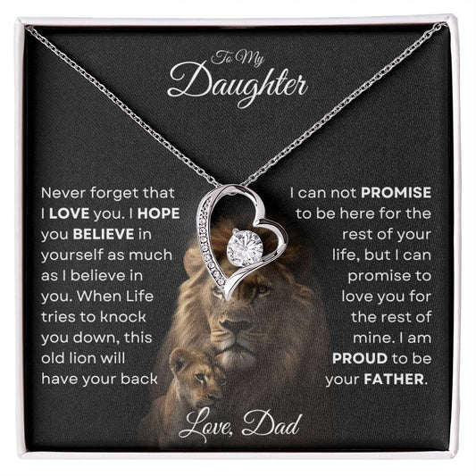 Necklace Gift For Daughter from Father - This Old Lion Forever Love Necklace