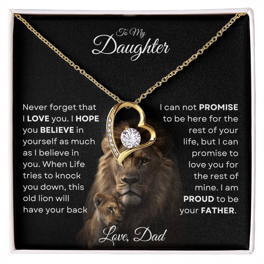 Necklace Gift For Daughter from Father - This Old Lion Forever Love Necklace