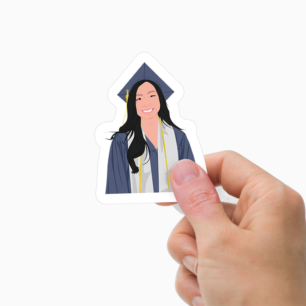 Custom Hand-Drawn Graduation Photo Stickers