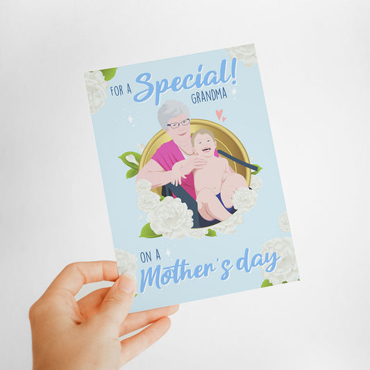 Personalized Hand-Drawn Grand Mothers Day Card