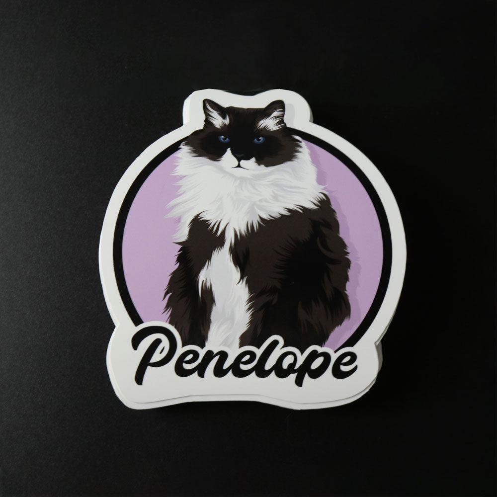 Custom Hand Painted Cat Portrait Stickers