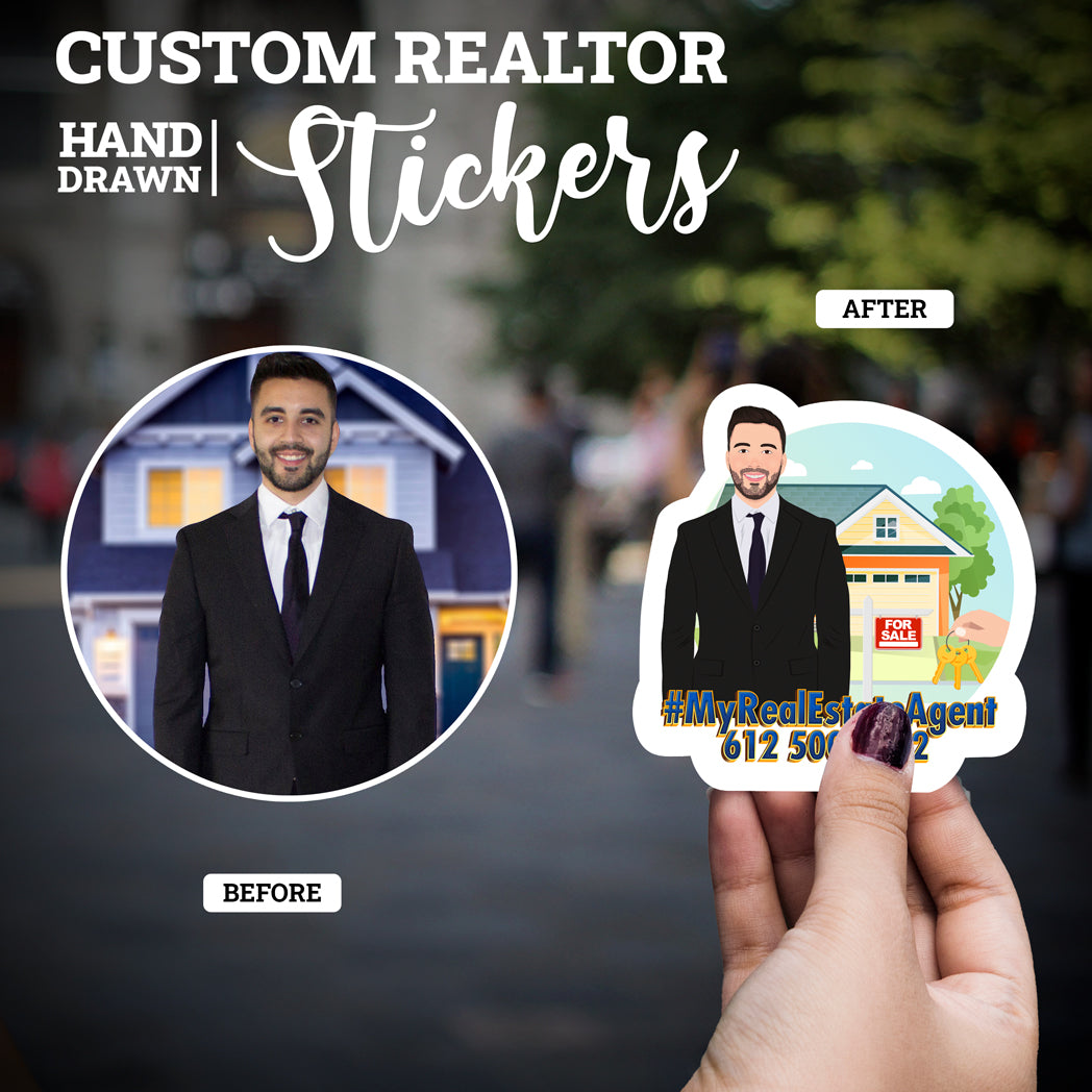 Custom Hand-Drawn Realtor Stickers