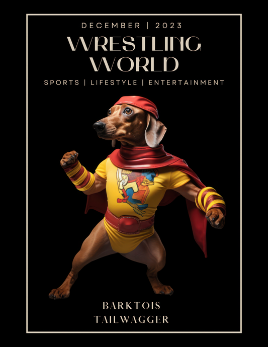 Custom Personalized Wrestling Pet's Cartoon Poster - Barktois Tailwagger 1